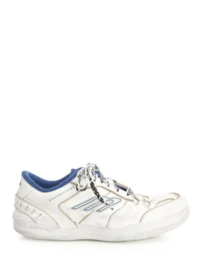 Balenciaga Coastal Inspired Sneakers Featuring Textured Sole In White