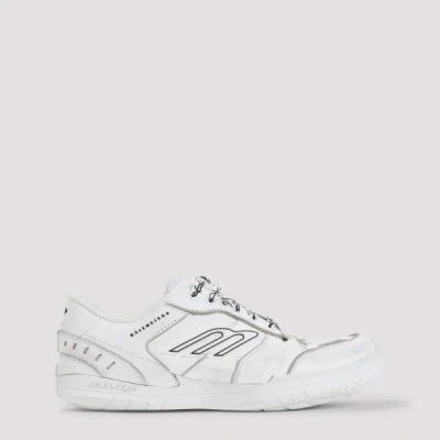 Balenciaga Women Hamptons Worn-out Leather Low-top Sneakers In Neutral