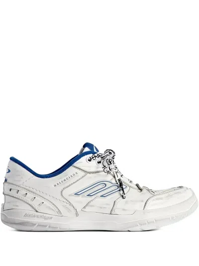 Balenciaga Coastal Inspired Sneakers Featuring Textured Sole In White