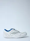 Balenciaga Hamptons Worn-out Sneakers In White And Blue In White