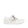 Balenciaga Women Hamptons Worn-out Leather Low-top Sneakers In White