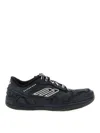 Balenciaga Hamptons Worn-out Low-top Leather Sneakers In Black