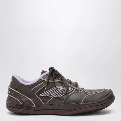 BALENCIAGA HAMPTONS WORN-OUT SNEAKERS BROWN AND LILAC