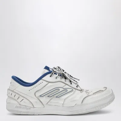 Balenciaga Hamptons Worn-out Sneakers In White And Blue