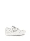 Balenciaga Women Hamptons Worn-out Leather Low-top Sneakers In Neutral