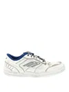 Balenciaga Hamptons Worn-out Sneakers In White And Blue In White