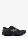 Balenciaga Hamptons Worn-out Low-top Leather Sneakers In Black