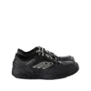 Balenciaga Hamptons Worn-out Low-top Leather Sneakers In Black