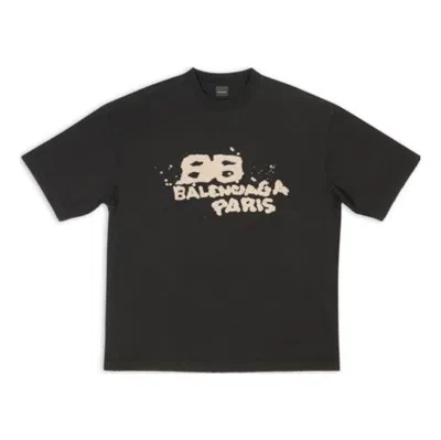 Balenciaga Hand-drawn Bb Icon T-shirt Medium Fit 'black'