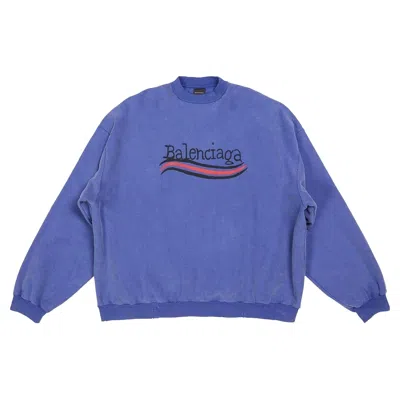 Pre-owned Balenciaga Hand-drawn Political Campaign Oversized Sweatshirt 'blue' | Men's Size 3
