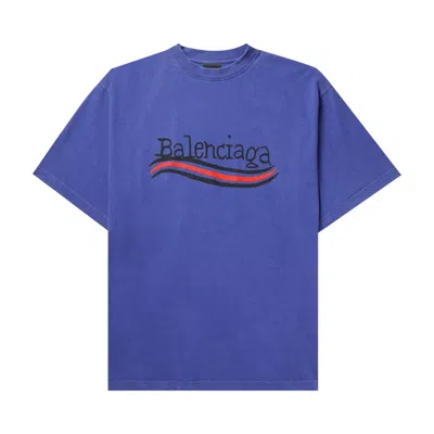 Pre-owned Balenciaga Hand Drawn Political Campaign T-shirt 'blue' | Men's Size Xs