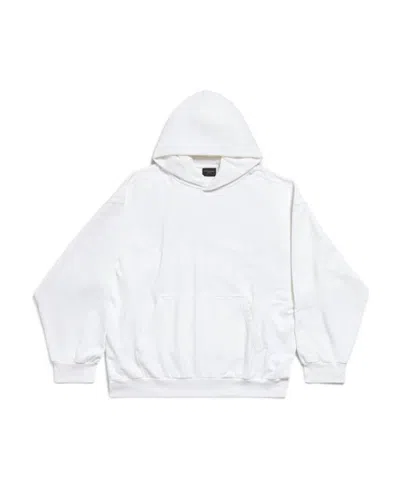 Balenciaga Hand-painted Medium Hoodie In White
