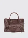 Balenciaga Womens Dark Burgundy Le City Medium Leather Top-handle Bag