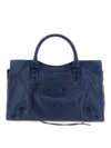 Balenciaga Women Le City Medium Shoulder Bag In Blue