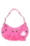 Balenciaga Women Fluo Pink Fabric Le Cagole Xs Shoulder Bag In Pink