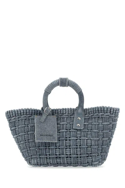 Balenciaga Women Denim Bistro Xs Handbag In Blue
