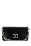 Balenciaga Leather Shoulder Bag With Metal Monogram