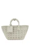 Balenciaga Sand Raffia Bistro Xs Handbag In Beige O Tan
