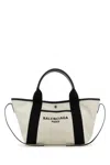 Balenciaga Shoulder Bag With Contrasting Accents And Bold Logo In Beige O Tan
