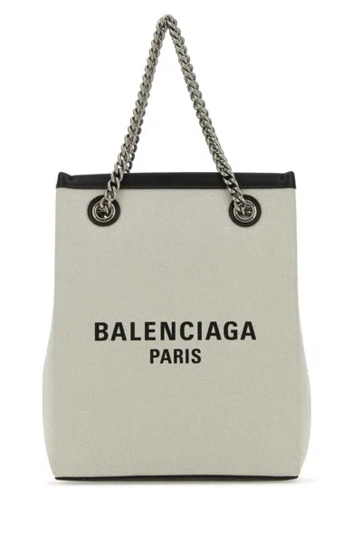 Balenciaga Sand Canvas Duty Free Handbag In Beige O Tan
