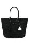 Balenciaga Large Structured Raffia Shopping Bag In Black