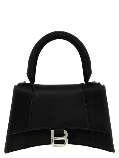 Balenciaga Distinct Silhouette Compact Satin Handbag In Black