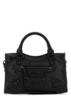 Balenciaga Black Leather Mini Le City Handbag In Black