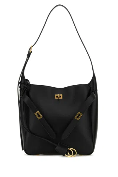 Balenciaga Small Bel Air Leather Hobo Bag In 1000 Black