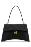 Balenciaga Women's Leather Hourglass Shoulder Bag In Black