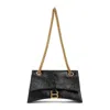 Balenciaga Hourglass S Quilted Shoulder Bag In Black