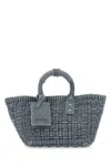 Balenciaga Denim Bistro Xs Handbag In Blue