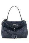 Balenciaga Women Air Force Blue Leather Small Rodeo Handbag In Blue