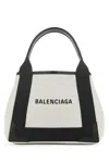 Balenciaga Two-tone Canvas Small Cobas Navy Handbag In Multi