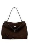 Balenciaga Women Dark Brown Suede Medium Rodeo Handbag In Brown
