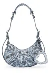 Balenciaga Cagole Xs Leopard Stud Hobo Shoulder Bag In Darkgrey