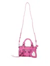 Balenciaga Nano Le Cagole Leather Duffle Crossbody Bag In Glossy Pink