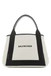 Balenciaga Md Navy Cabas Canvas Tote Bag In Multicoloured