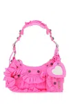 Balenciaga Women Fluo Pink Fabric Le Cagole Xs Shoulder Bag In Pink