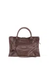 Balenciaga Womens Dark Burgundy Le City Medium Leather Top-handle Bag In Red