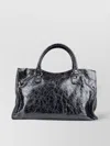 Balenciaga Handbags Structured Shape Textured Finish Top Handles Metal Studs