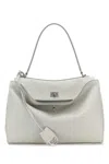 Balenciaga Medium Leather Rodeo Handbag Hardware Shape Handle In White
