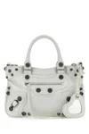 Balenciaga Women's Neo Cagole Leather Tote In White
