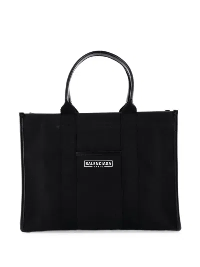 Pre-owned Balenciaga Hardware Canvas Medium Tote Bag In Black