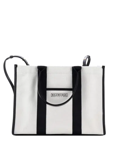 Pre-owned Balenciaga Hardware Canvas Medium Tote Bag In Neutral