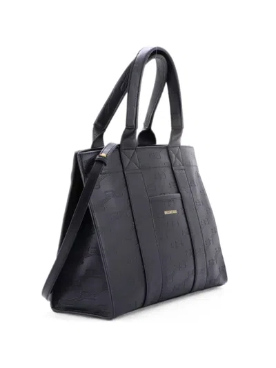 Pre-owned Balenciaga Hardware Embossed Leather Small Tote Bag In Black