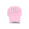 Balenciaga Distressed Cotton Visor Hat With Curved Brim In Pink