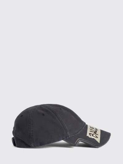 Balenciaga Masking Tape Cotton Drill Baseball Cap In Black