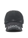 Balenciaga Black Drill Blackletter Script Cap In Black