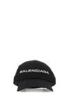 Balenciaga Black Stretch Polyester Baseball Cap In Black