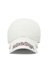 Balenciaga Distressed Logo-embrodiered Baseball Cap In White
